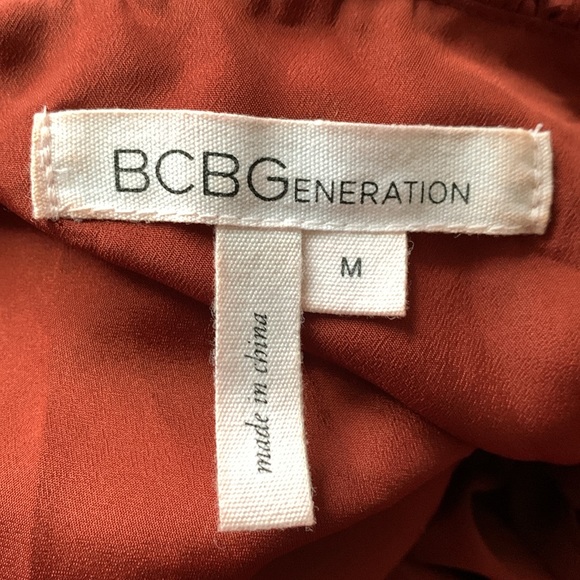 BCBGeneration pleated high-low dress in “dark paprika” - Picture 6 of 8